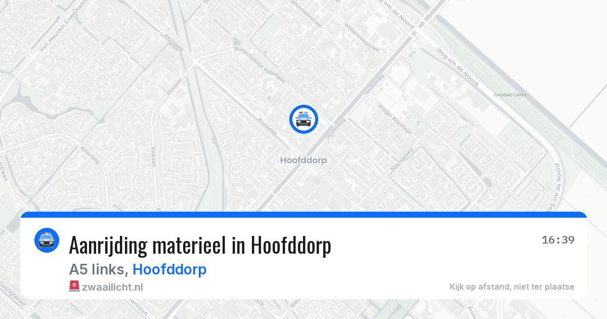 Aanrijding materieel in Hoofddorp — 9 apr 2026