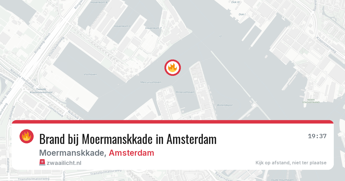 Brand bij Moermanskkade in Amsterdam — 1 aug 2026