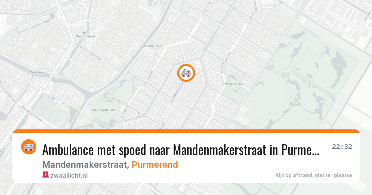 Ambulance met spoed naar Mandenmakerstraat in Purmerend — 27 jun 2026