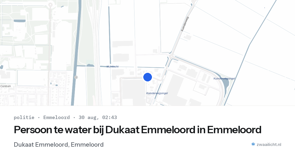 Persoon te water bij Dukaat Emmeloord in Emmeloord — 30 aug 2026