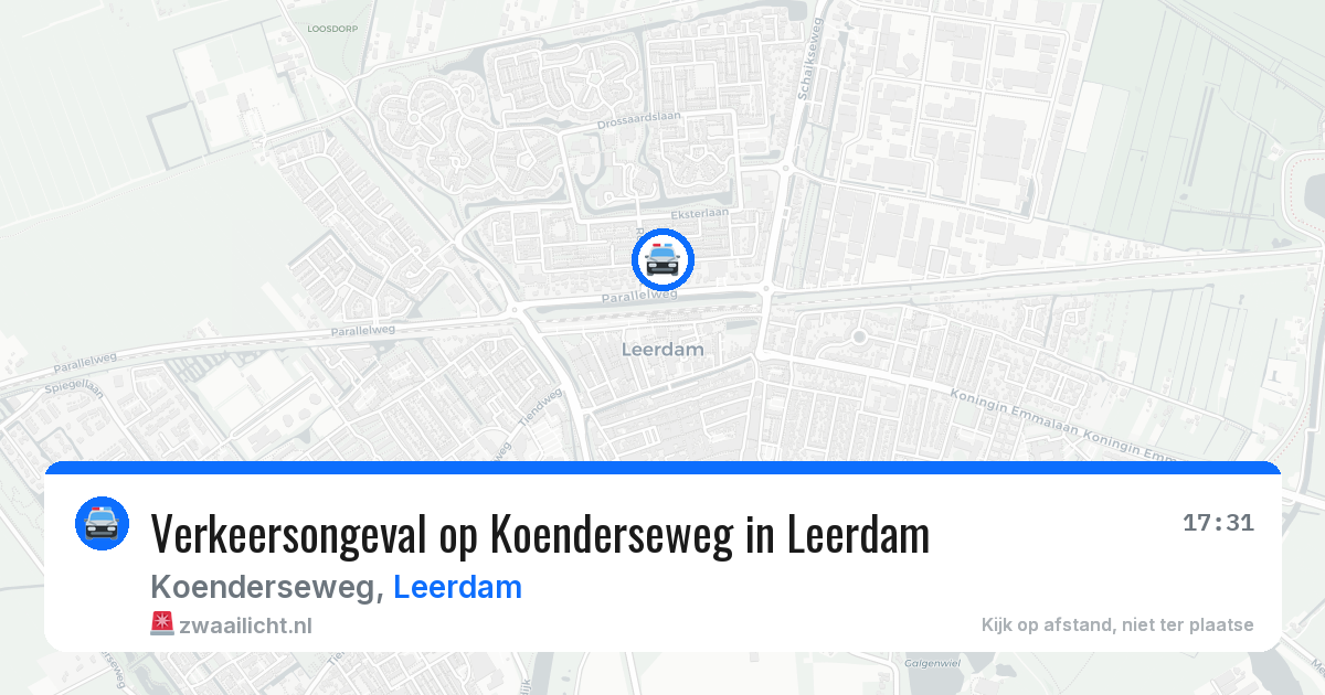Verkeersongeval op Koenderseweg in Leerdam — 20 mei 2026
