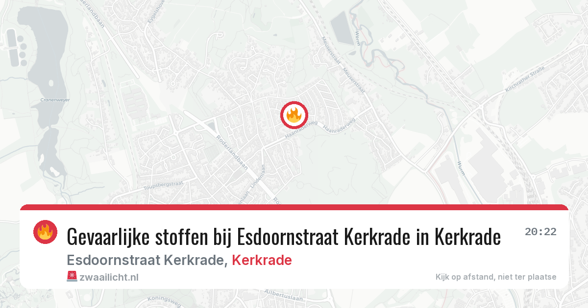 Gevaarlijke stoffen bij Esdoornstraat Kerkrade in Kerkrade — 10 aug 2026