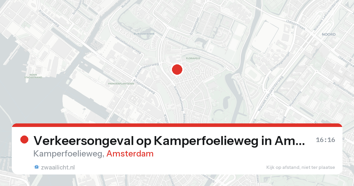 Verkeersongeval op Kamperfoelieweg in Amsterdam — 24 aug 2026