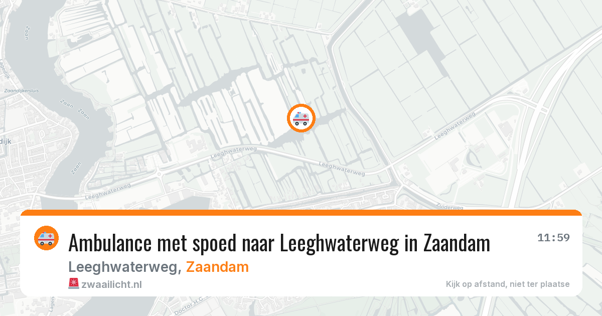 Ambulance met spoed naar Leeghwaterweg in Zaandam — 10 aug 2026