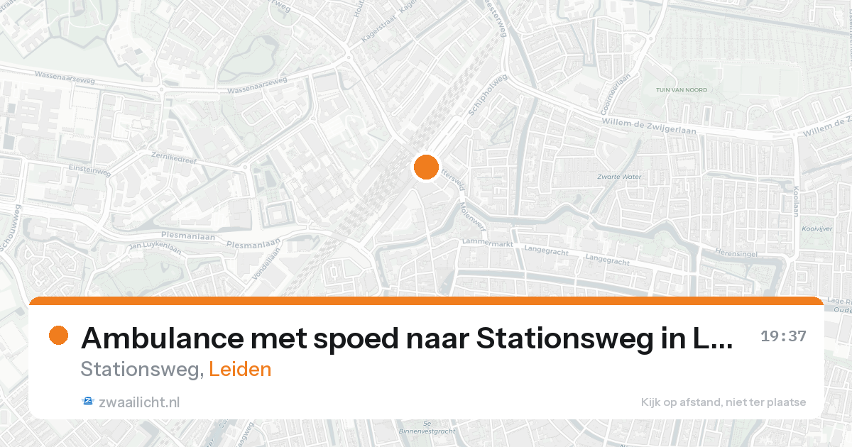Ambulance met spoed naar Stationsweg in Leiden — 20 aug 2026