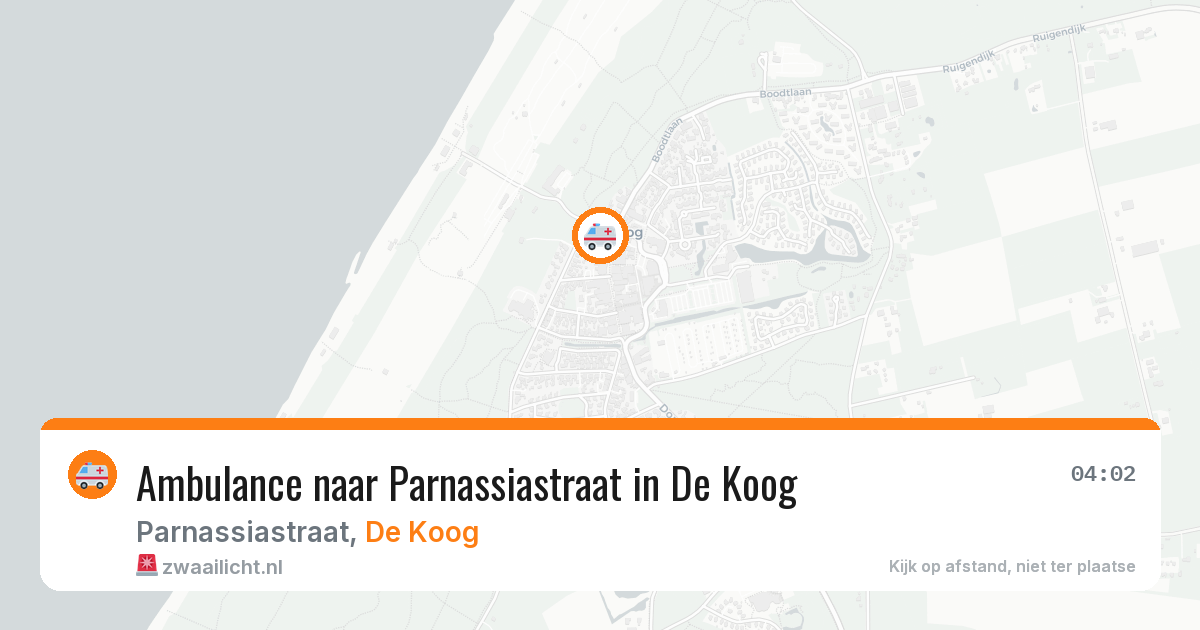 Ambulance naar Parnassiastraat in De Koog — 2 aug 2026