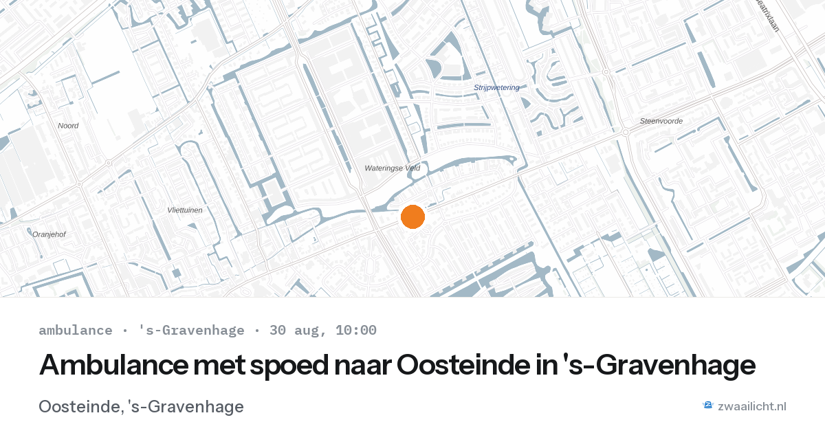 Ambulance met spoed naar Oosteinde in 's-Gravenhage — 30 aug 2026