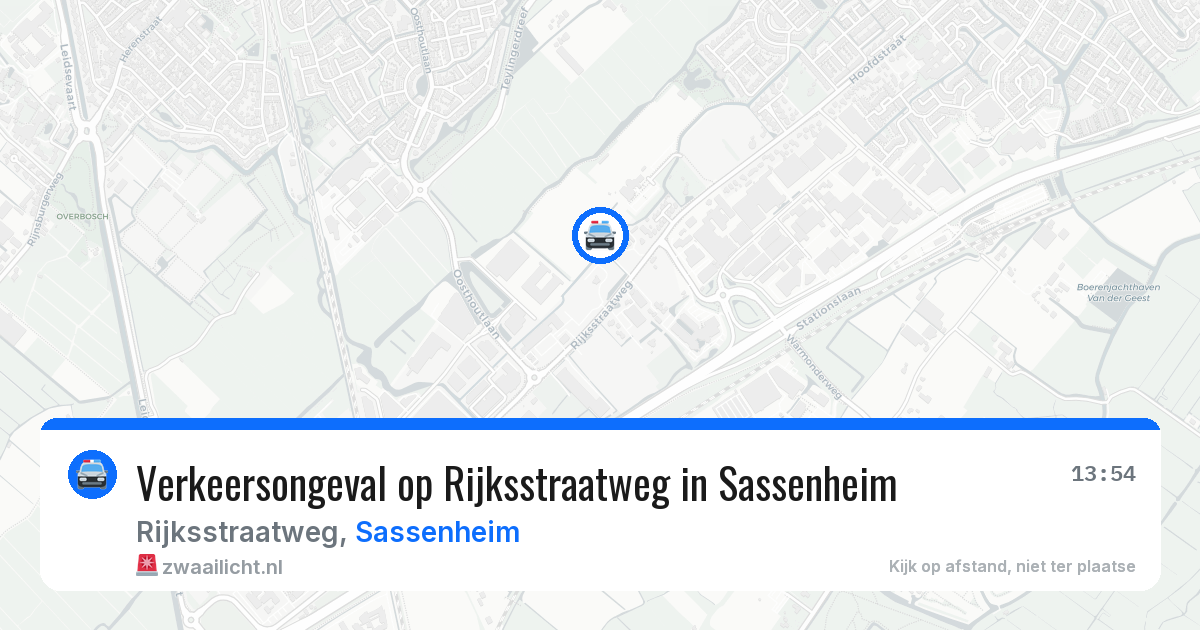 Verkeersongeval op Rijksstraatweg in Sassenheim — 22 mrt 2026