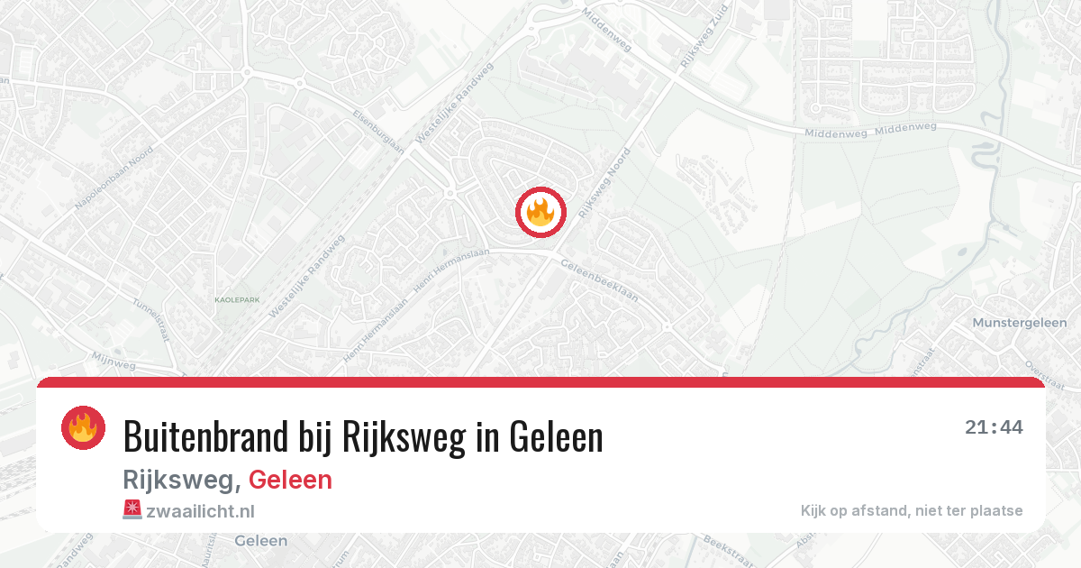 Buitenbrand bij Rijksweg in Geleen — 26 mei 2026