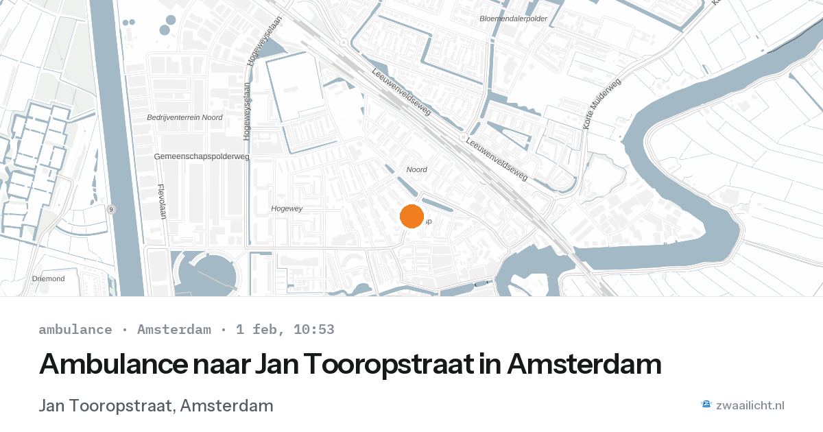 Ambulance naar Jan Tooropstraat in Amsterdam — 1 feb 2026