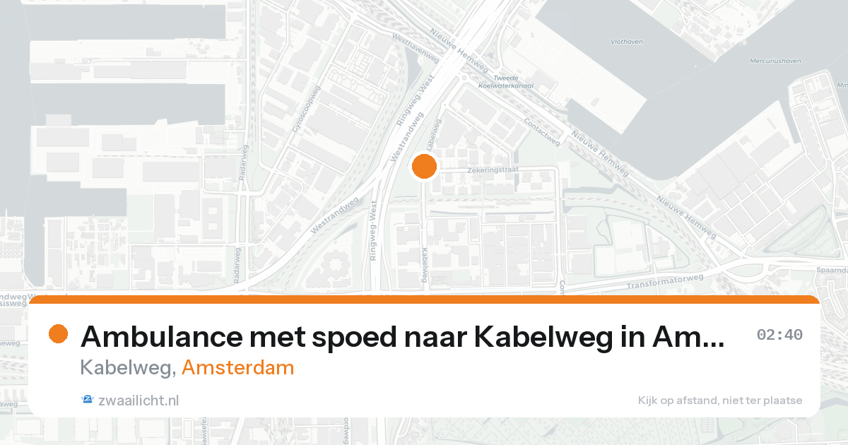 Ambulance met spoed naar Kabelweg in Amsterdam — 16 aug 2026