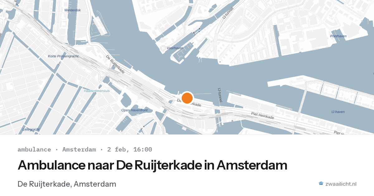 Ambulance naar De Ruijterkade in Amsterdam — 2 feb 2026
