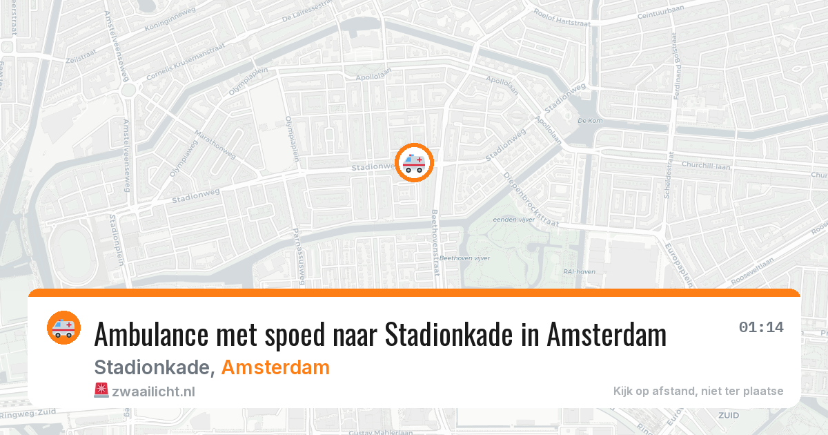 Ambulance met spoed naar Stadionkade in Amsterdam — 14 apr 2026