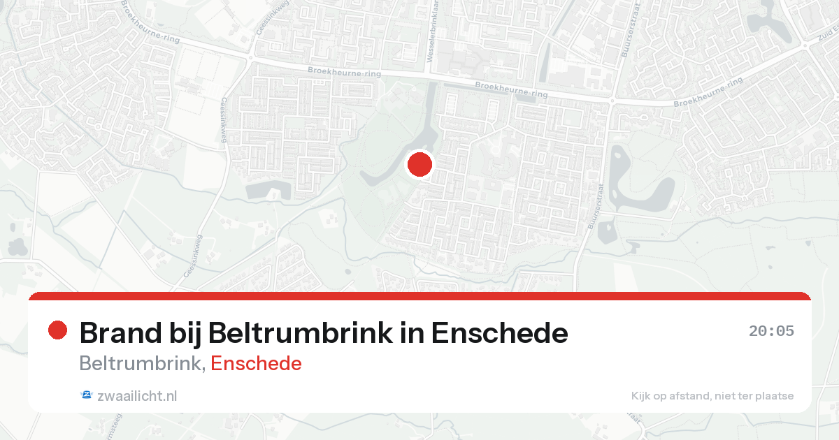 Brand bij Beltrumbrink in Enschede — 19 aug 2026