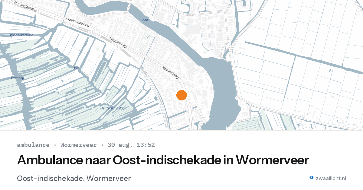 Ambulance naar Oost-indischekade in Wormerveer — 30 aug 2026