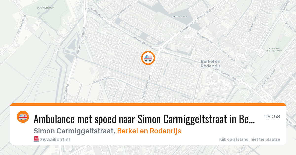 Ambulance met spoed naar Simon Carmiggeltstraat in Berkel en Rodenrijs — 13 jun 2026