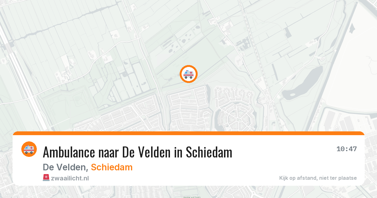 Ambulance naar De Velden in Schiedam — 10 aug 2026