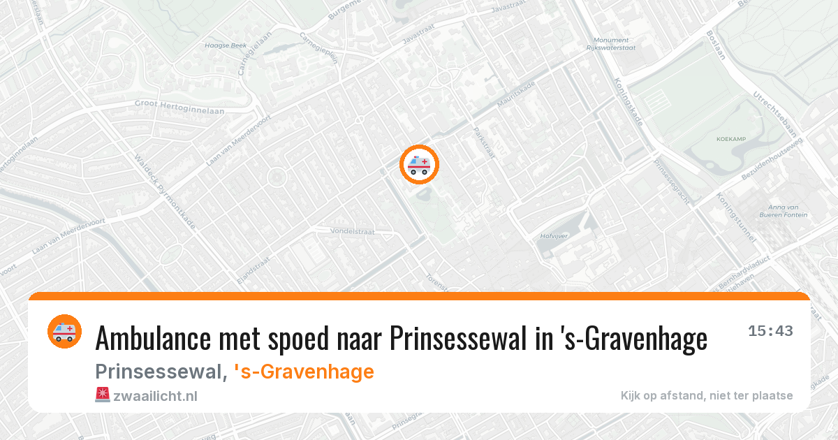 Ambulance met spoed naar Prinsessewal in 's-Gravenhage — 17 mei 2026