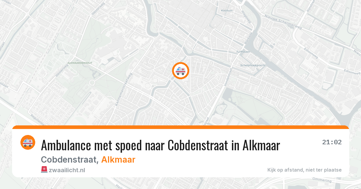 Ambulance met spoed naar Cobdenstraat in Alkmaar — 20 jun 2026