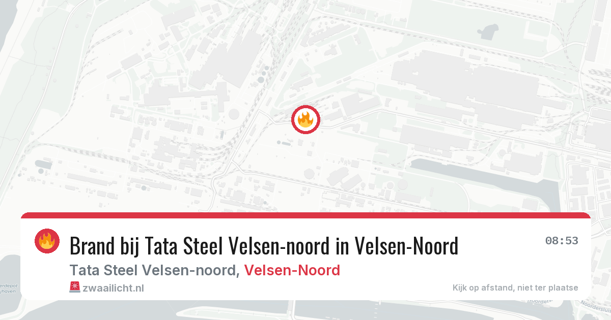 Brand bij Tata Steel Velsen-noord in Velsen-Noord — 12 aug 2026