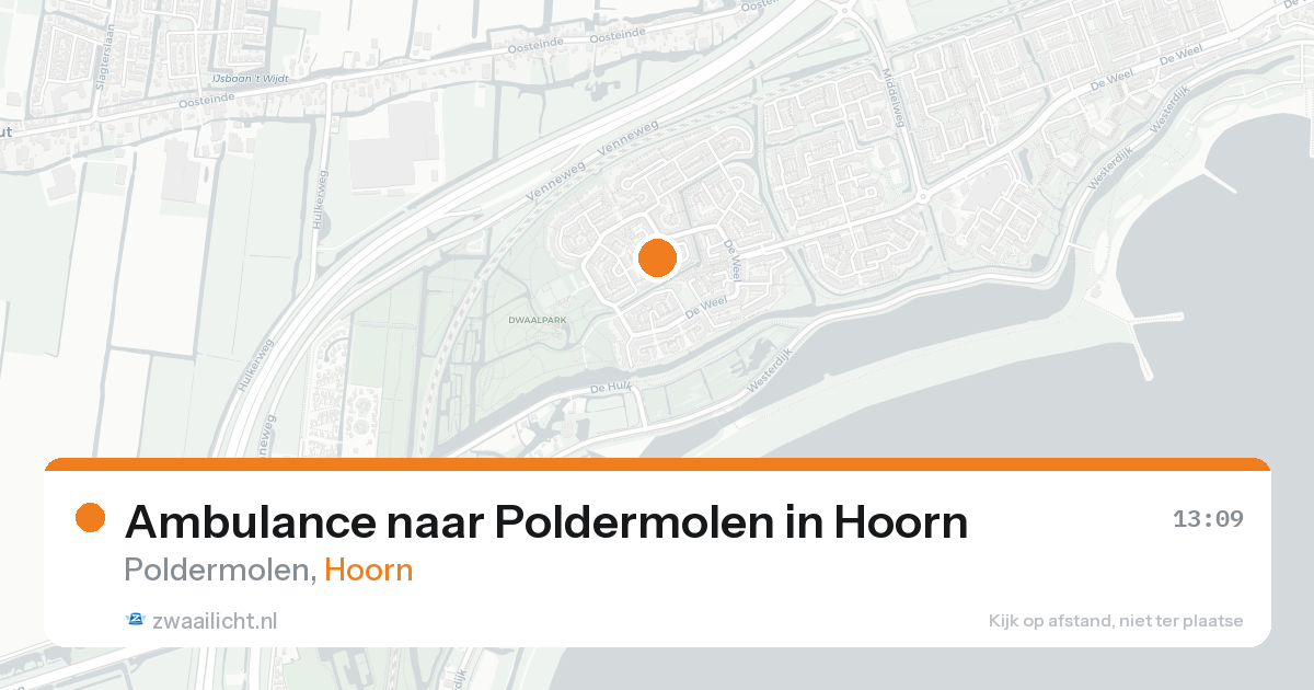 Ambulance naar Poldermolen in Hoorn — 24 aug 2026