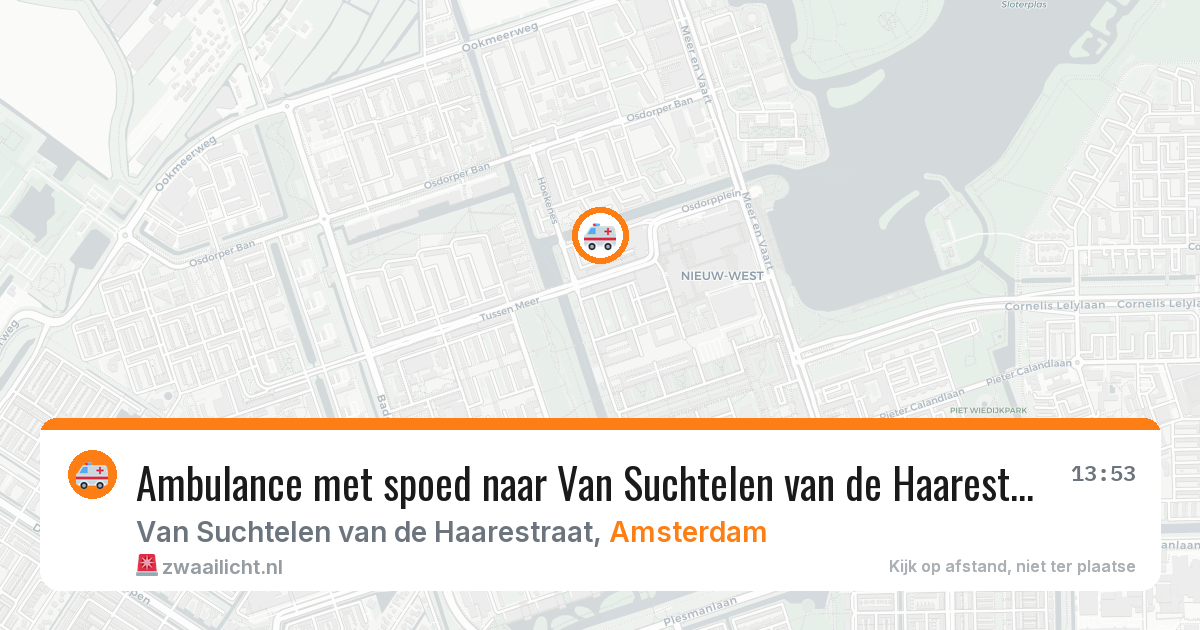 Ambulance met spoed naar Van Suchtelen van de Haarestraat in Amsterdam — 25 mei 2026
