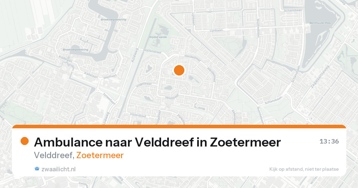 Ambulance naar Velddreef in Zoetermeer — 24 aug 2026