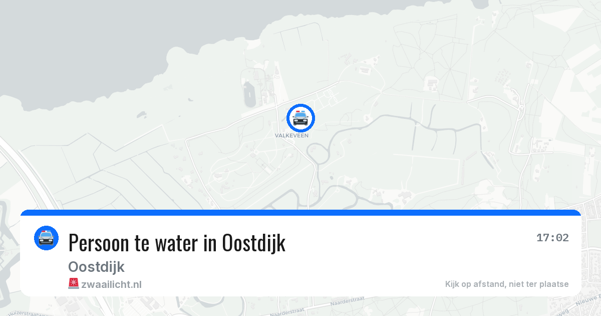 Persoon te water in Oostdijk — 19 jun 2026