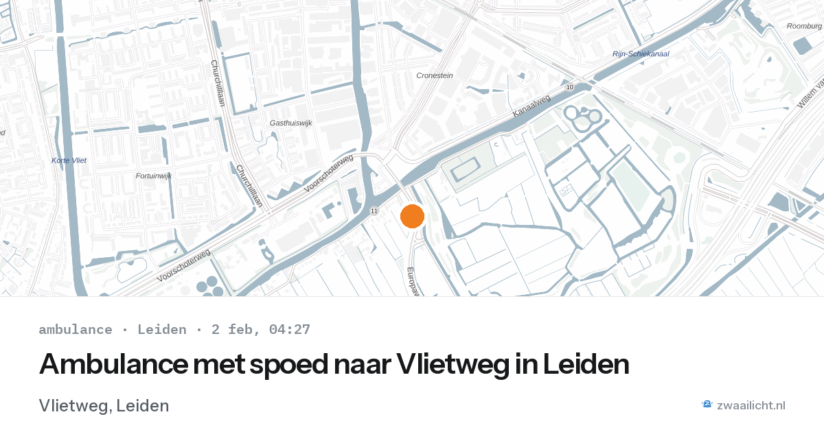 Ambulance met spoed naar Vlietweg in Leiden — 2 feb 2026