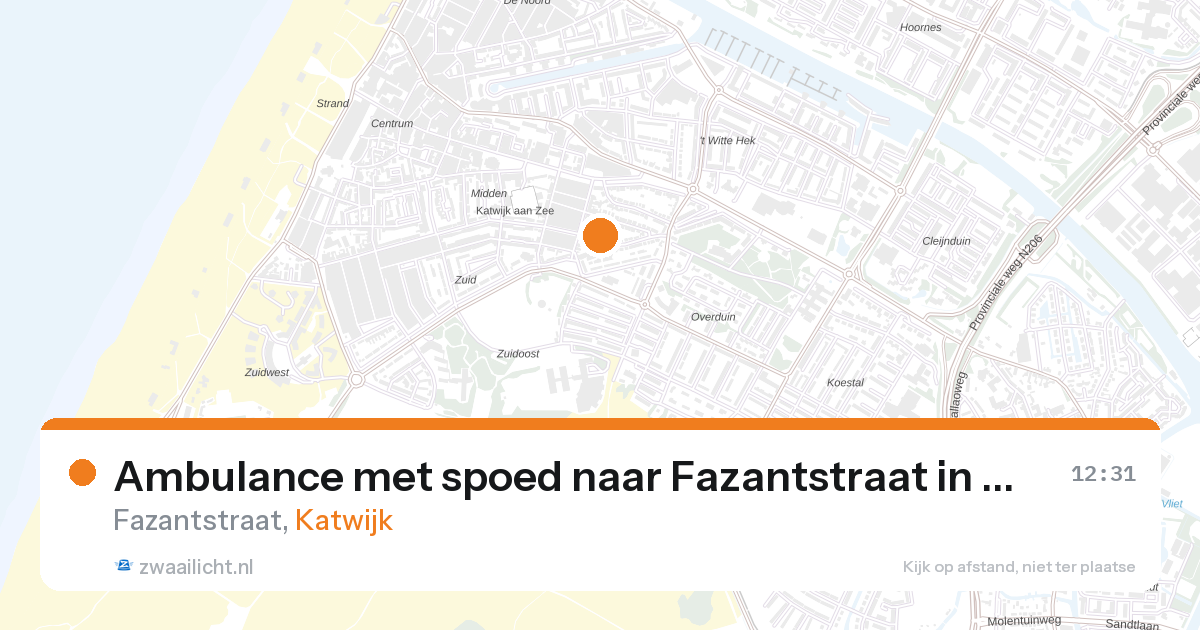 Ambulance met spoed naar Fazantstraat in Katwijk — 30 mrt 2026