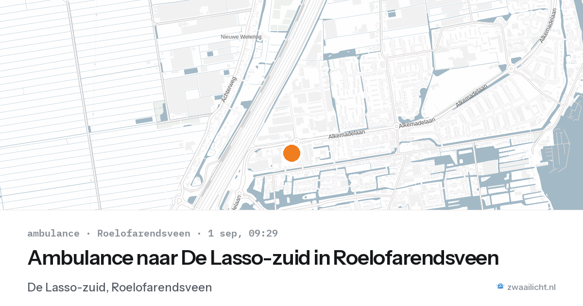 Ambulance naar De Lasso-zuid in Roelofarendsveen — 1 sep 2026