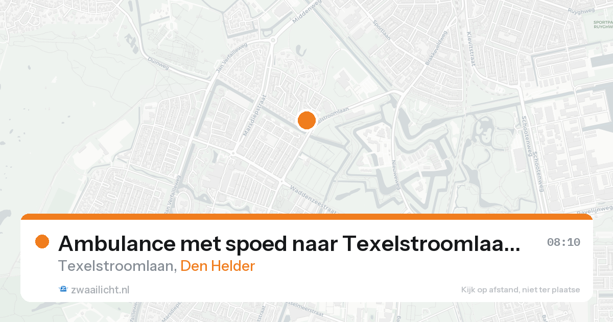 Ambulance met spoed naar Texelstroomlaan in Den Helder — 20 aug 2026
