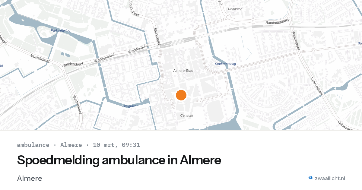 Spoedmelding ambulance in Almere — 10 mrt 2026