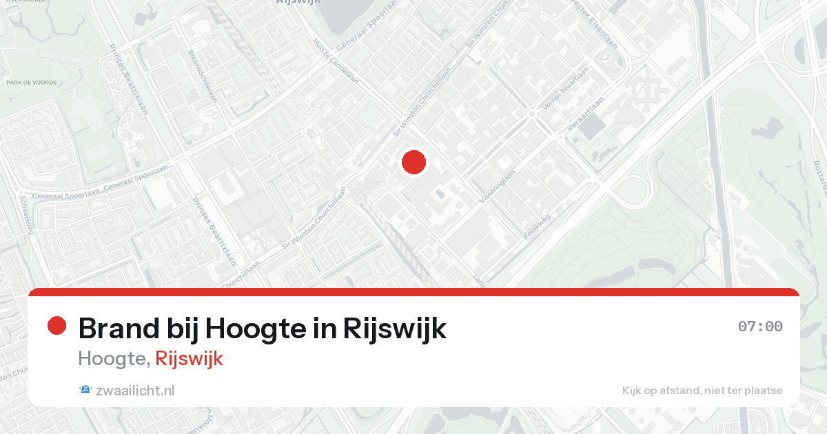 Brand bij Hoogte in Rijswijk — 22 aug 2026