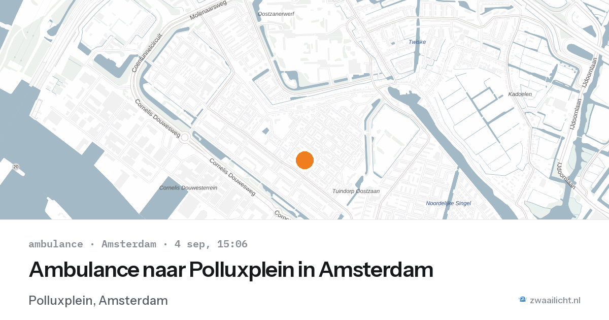 Ambulance naar Polluxplein in Amsterdam — 4 sep 2026