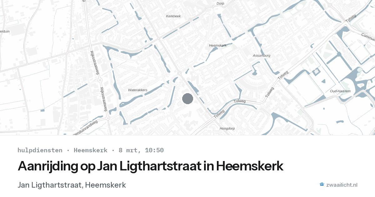 Aanrijding op Jan Ligthartstraat in Heemskerk — 8 mrt 2026