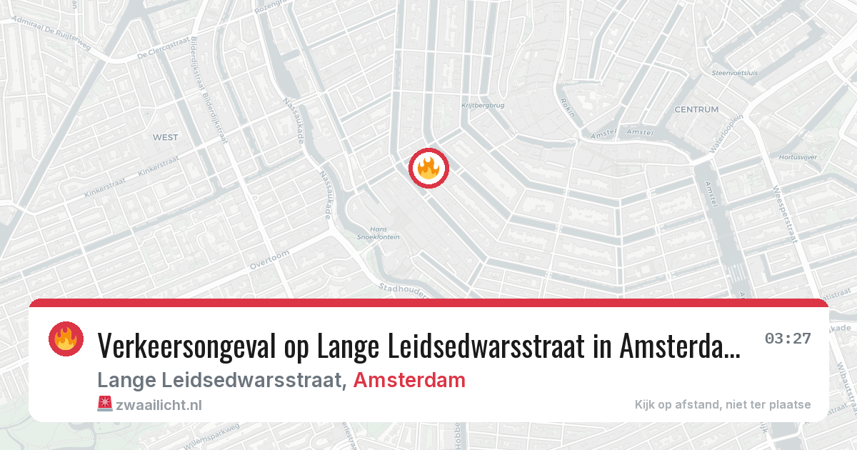 Verkeersongeval op Lange Leidsedwarsstraat in Amsterdam — 2 aug 2026