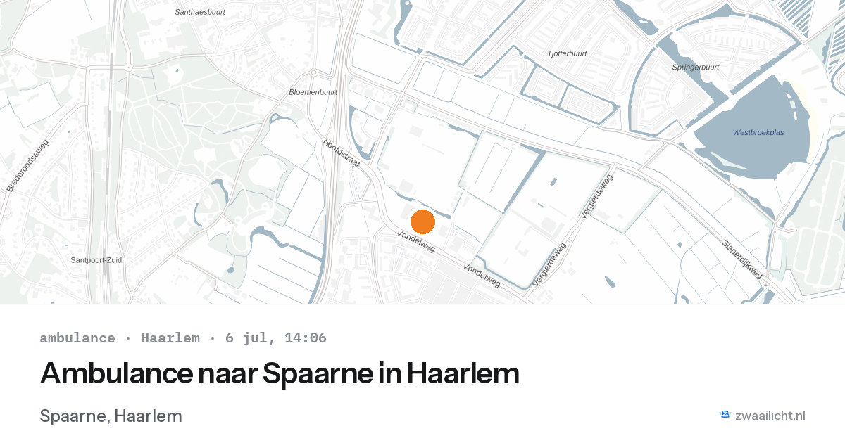 Ambulance naar Spaarne in Haarlem — 6 jul 2026