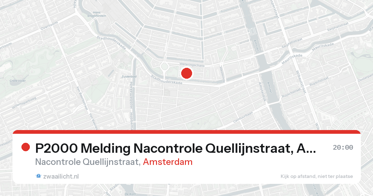 P2000 Melding Nacontrole Quellijnstraat, Amsterdam — 7 feb 2026