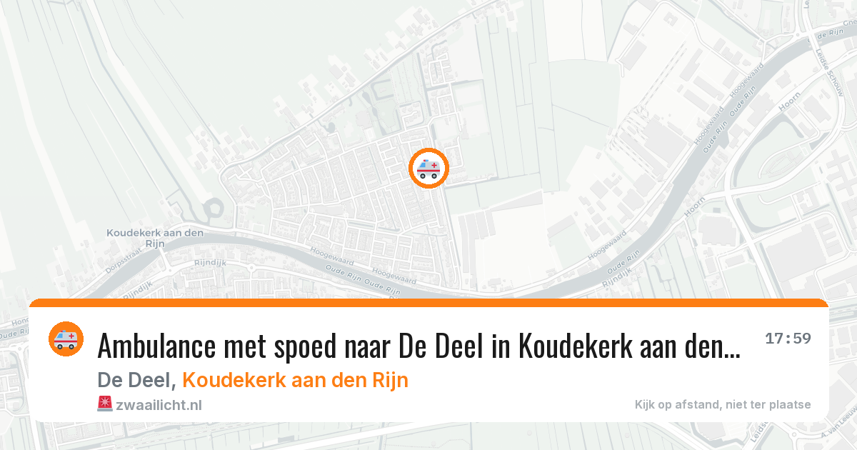 Ambulance met spoed naar De Deel in Koudekerk aan den Rijn — 2 jul 2026