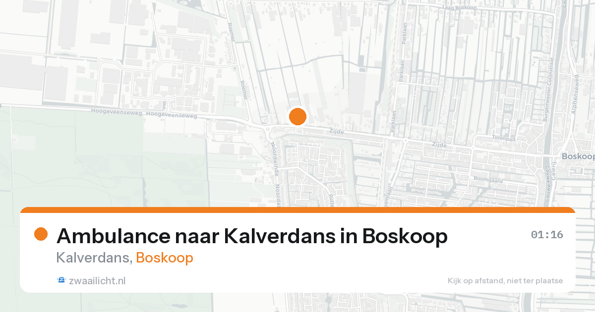 Ambulance naar Kalverdans in Boskoop — 20 aug 2026