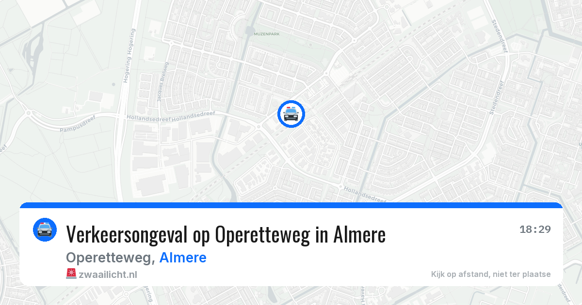 Verkeersongeval op Operetteweg in Almere — 9 jun 2026
