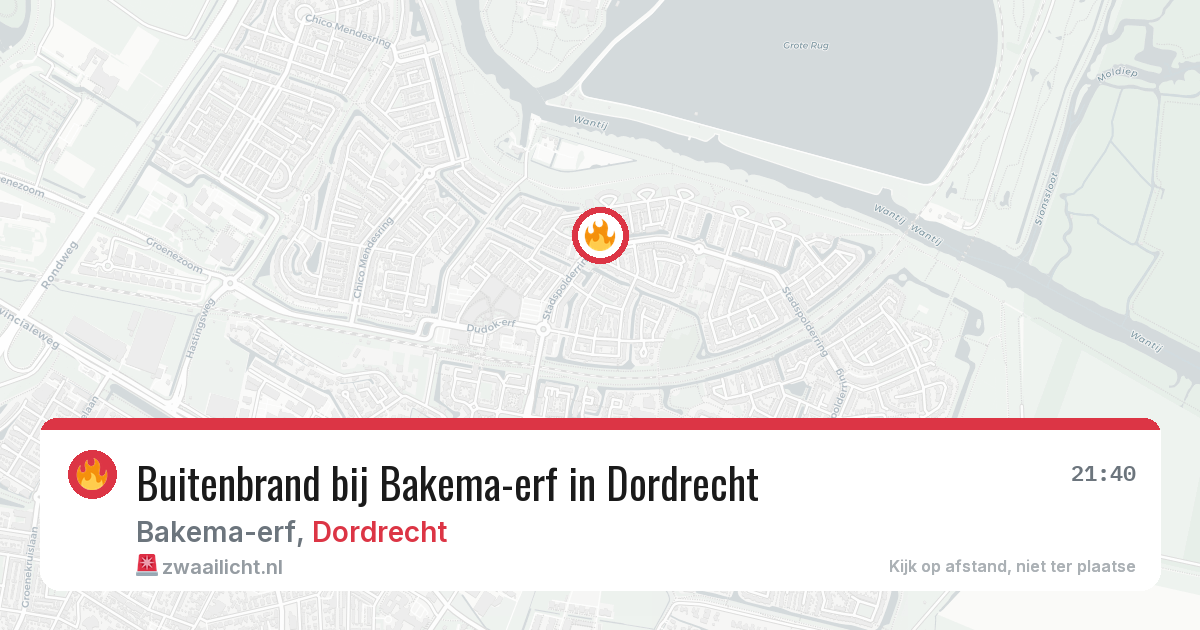 Buitenbrand bij Bakema-erf in Dordrecht — 11 aug 2026