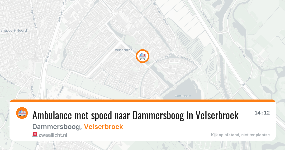 Ambulance met spoed naar Dammersboog in Velserbroek — 19 jul 2026