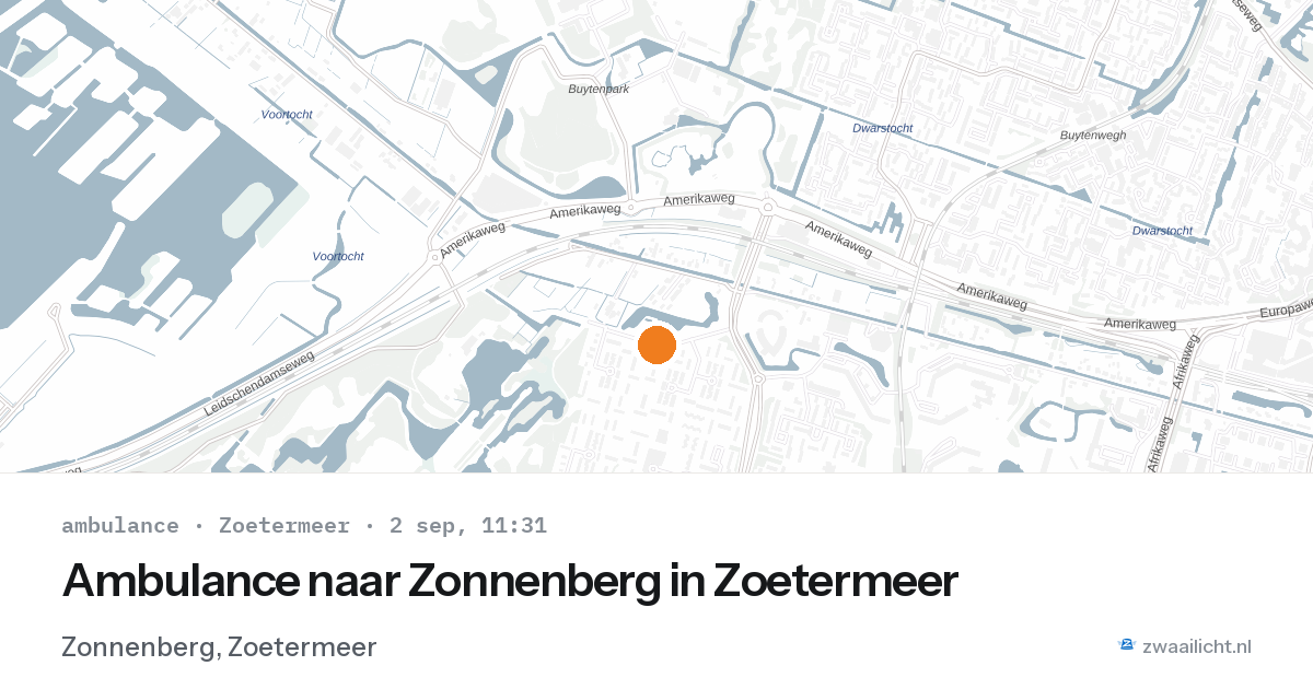 Ambulance naar Zonnenberg in Zoetermeer — 2 sep 2026