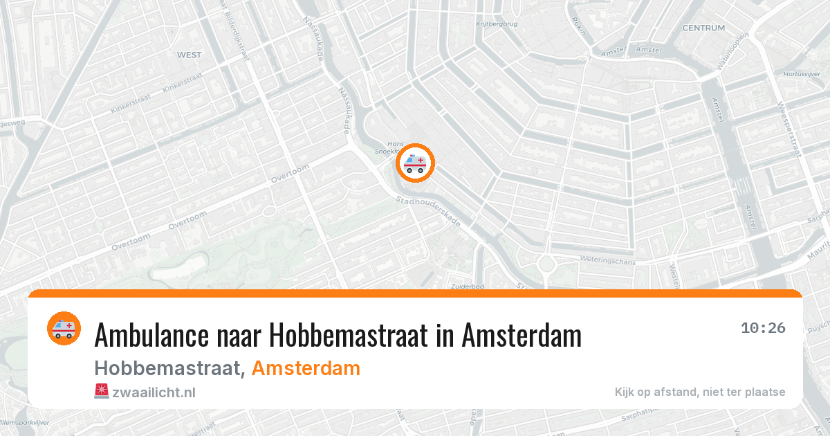 Ambulance naar Hobbemastraat in Amsterdam — 20 jul 2026