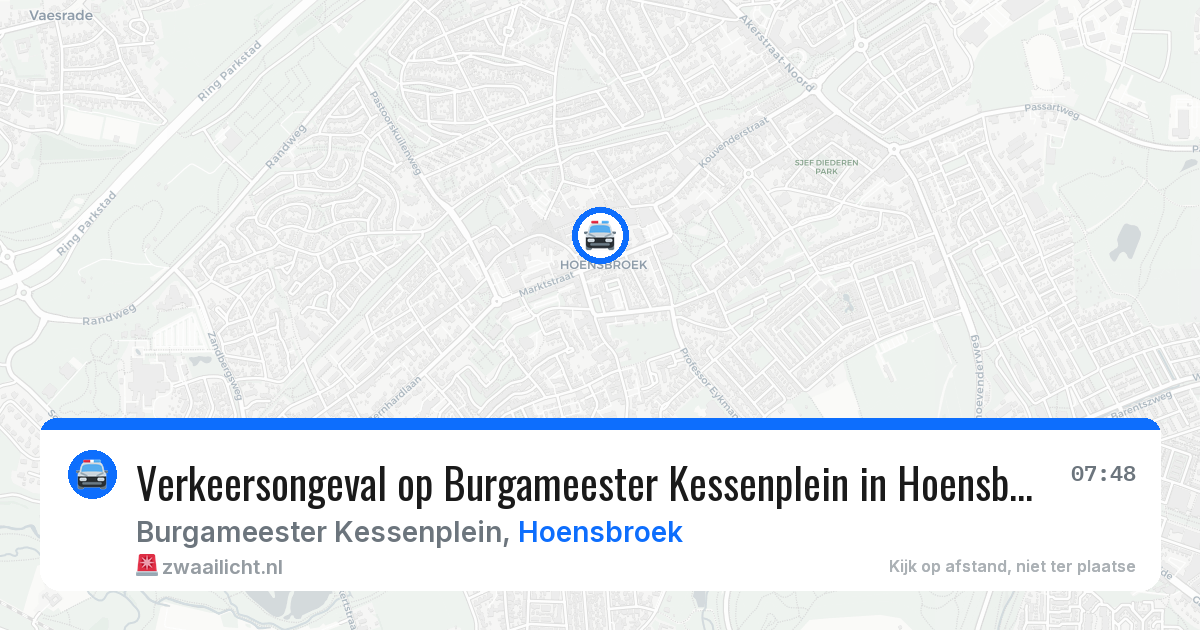 Verkeersongeval op Burgameester Kessenplein in Hoensbroek — 24 jun 2026