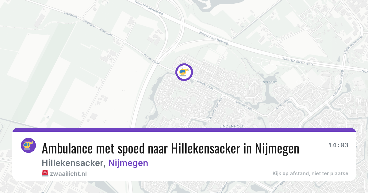 Ambulance met spoed naar Hillekensacker in Nijmegen — 28 jun 2026
