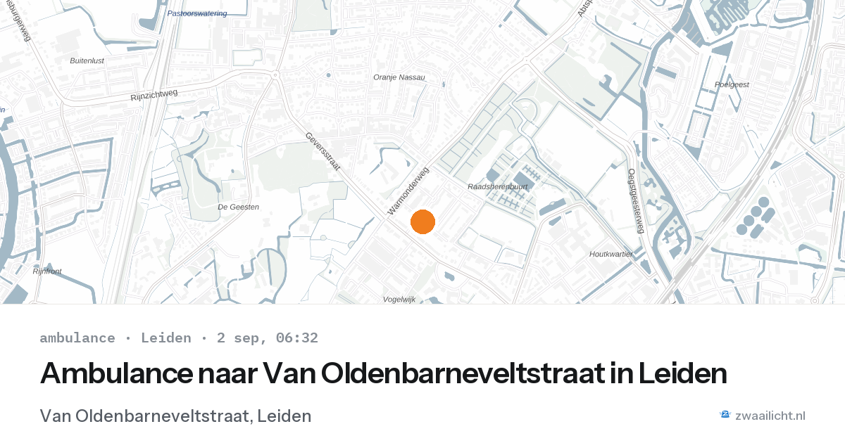 Ambulance naar Van Oldenbarneveltstraat in Leiden — 2 sep 2026