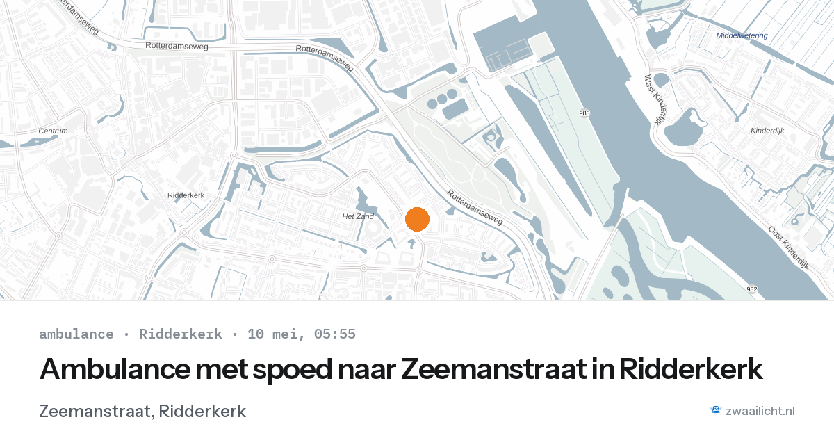 Ambulance met spoed naar Zeemanstraat in Ridderkerk — 10 mei 2026
